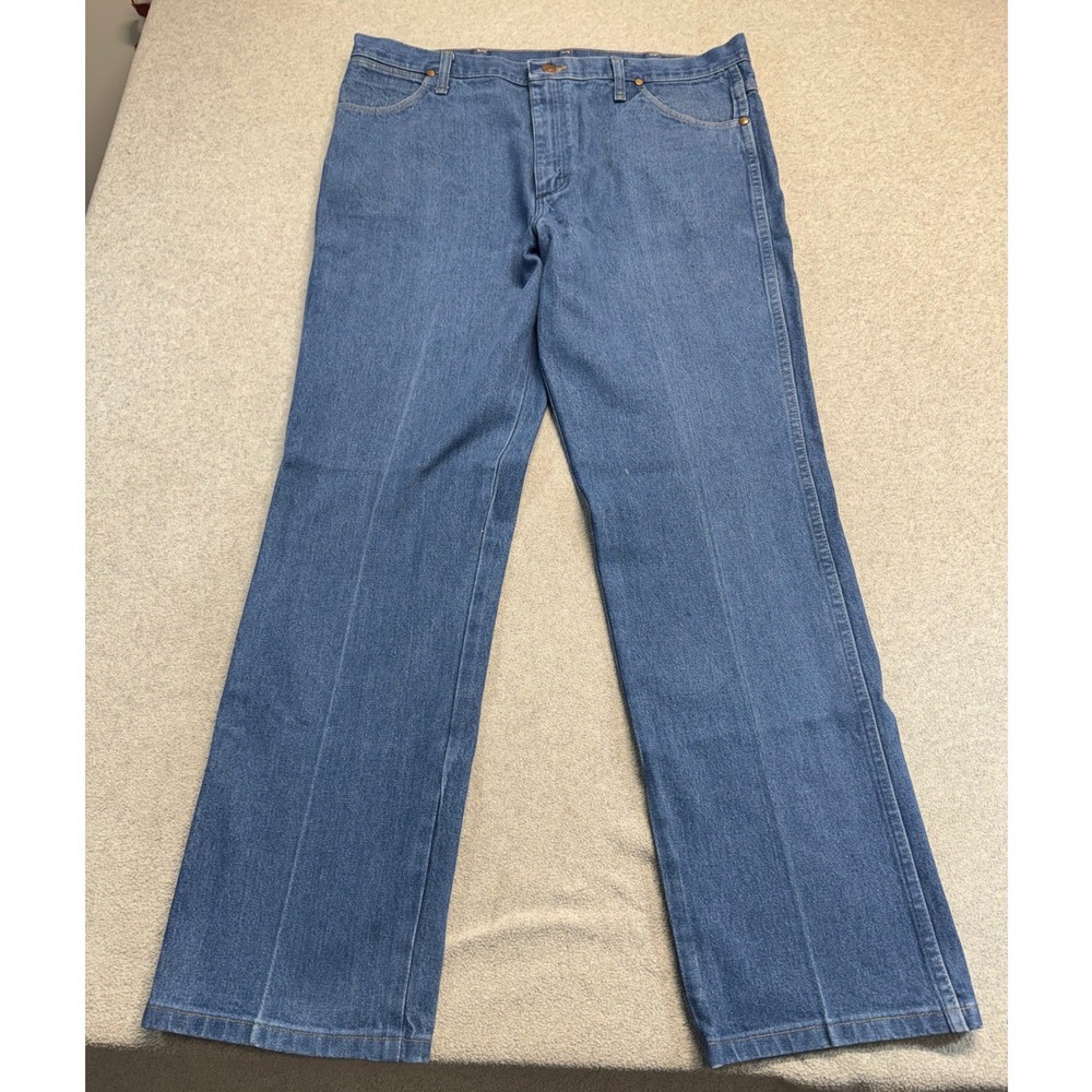 Wrangler Relaxed Fit Jeans Mens 38x32 Blue Denim 100% Cotton Made In Mexico